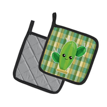 Load image into Gallery viewer, Cactus Plaid Pot Holders - Set of 2 - Heat-Resistant Kitchen Essentials BB6852PTHD