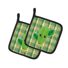 Load image into Gallery viewer, Cactus Plaid Pot Holders - Set of 2 - Heat-Resistant Kitchen Essentials BB6852PTHD