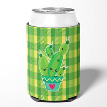 Load image into Gallery viewer, Cactus Striped Plaid Can or Bottle Hugger BB6853CC