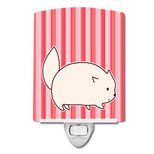 Load image into Gallery viewer, Cat Pink Stripes Ceramic Night Light BB6855CNL