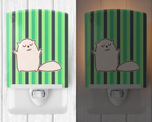Load image into Gallery viewer, Cat Green Stripes Ceramic Night Light BB6856CNL