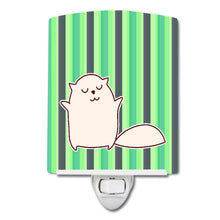Load image into Gallery viewer, Cat Green Stripes Ceramic Night Light BB6856CNL