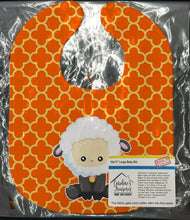 Load image into Gallery viewer, Sheep on Orange Quatrafoil Baby Bib BB6872BIB