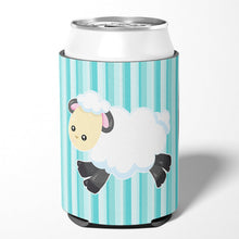 Load image into Gallery viewer, Sheep on Blue Stripes Can or Bottle Hugger BB6873CC