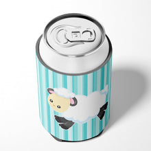 Load image into Gallery viewer, Sheep on Blue Stripes Can or Bottle Hugger BB6873CC