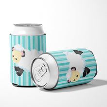Load image into Gallery viewer, Sheep on Blue Stripes Can or Bottle Hugger BB6873CC