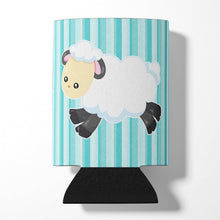 Load image into Gallery viewer, Sheep on Blue Stripes Can or Bottle Hugger BB6873CC