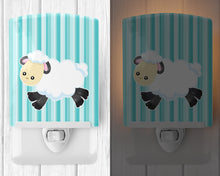 Load image into Gallery viewer, Sheep on Blue Stripes Ceramic Night Light BB6873CNL