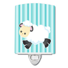 Load image into Gallery viewer, Sheep on Blue Stripes Ceramic Night Light BB6873CNL
