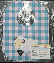 Load image into Gallery viewer, Sheep on Blue Gingham Baby Bib BB6874BIB