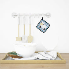 Load image into Gallery viewer, Sheep on Blue Gingham Pot Holders - Set of 2 - Heat-Resistant Kitchen Essentials BB6874PTHD