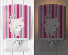 Load image into Gallery viewer, Kitten Cat Pink and Gray Ceramic Night Light BB6878CNL