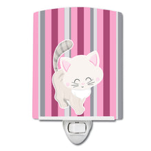 Load image into Gallery viewer, Kitten Cat Pink and Gray Ceramic Night Light BB6878CNL