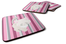 Load image into Gallery viewer, Kitten Cat Pink and Gray Foam Coaster  BB6878FC