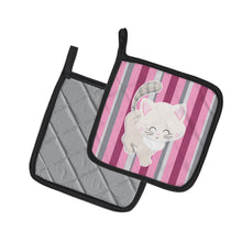 Load image into Gallery viewer, Kitten Cat Pink and Gray Pot Holders - Set of 2 - Heat-Resistant Kitchen Essentials BB6878PTHD