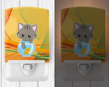 Load image into Gallery viewer, Kitten in the Fish Bowl Ceramic Night Light BB6879CNL