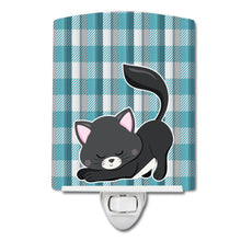 Load image into Gallery viewer, Little Black Cat Kitten Ceramic Night Light BB6881CNL