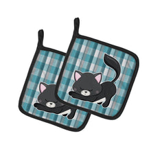 Load image into Gallery viewer, Little Black Cat Kitten Pot Holders - Set of 2 - Heat-Resistant Kitchen Essentials BB6881PTHD