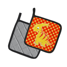Load image into Gallery viewer, Parasaurolophus Dinosaur Pot Holders - Set of 2 - Heat-Resistant Kitchen Essentials BB6893PTHD