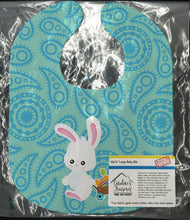 Load image into Gallery viewer, Easter Rabbit Paisley Blue Baby Bib BB6898BIB
