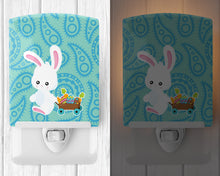 Load image into Gallery viewer, Easter Rabbit Paisley Blue Ceramic Night Light BB6898CNL