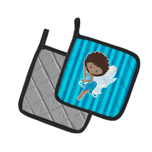 Load image into Gallery viewer, Fairy Blue Stripes Pot Holders - Set of 2 - Heat-Resistant Kitchen Essentials BB6906PTHD
