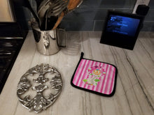 Load image into Gallery viewer, Fairy House Pink Stripes Pot Holders - Set of 2 - Heat-Resistant Kitchen Essentials BB6907PTHD