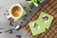 Load image into Gallery viewer, Fairy Green Stripes Foam Coaster  BB6909FC