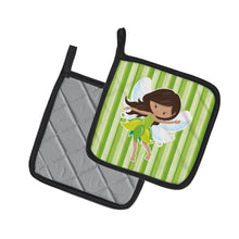 Load image into Gallery viewer, Fairy Green Stripes Pot Holders - Set of 2 - Heat-Resistant Kitchen Essentials BB6909PTHD