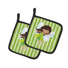 Load image into Gallery viewer, Fairy Green Stripes Pot Holders - Set of 2 - Heat-Resistant Kitchen Essentials BB6909PTHD