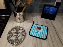 Load image into Gallery viewer, Fairy Blue Stripes Pot Holders - Set of 2 - Heat-Resistant Kitchen Essentials BB6910PTHD