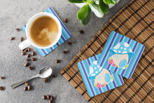Load image into Gallery viewer, Fairy House Blue Stripes Foam Coaster  BB6911FC