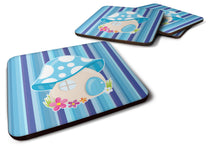 Load image into Gallery viewer, Fairy House Blue Stripes Foam Coaster  BB6911FC