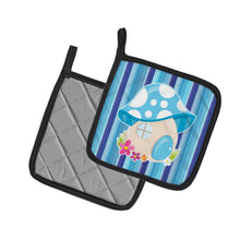 Load image into Gallery viewer, Fairy House Blue Stripes Pot Holders - Set of 2 - Heat-Resistant Kitchen Essentials BB6911PTHD