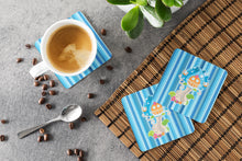 Load image into Gallery viewer, Fairy House Blue Stripes Foam Coaster  BB6914FC