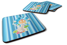 Load image into Gallery viewer, Fairy House Blue Stripes Foam Coaster  BB6914FC