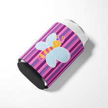 Load image into Gallery viewer, Dragonfly in Pink Stripes Can or Bottle Hugger BB6916CC