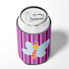Load image into Gallery viewer, Dragonfly in Pink Stripes Can or Bottle Hugger BB6916CC