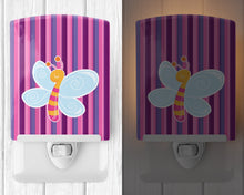 Load image into Gallery viewer, Dragonfly in Pink Stripes Ceramic Night Light BB6916CNL