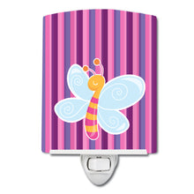 Load image into Gallery viewer, Dragonfly in Pink Stripes Ceramic Night Light BB6916CNL