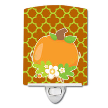 Load image into Gallery viewer, Fall Pumpkin Orange Quatrfoil Ceramic Night Light BB6919CNL