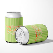 Load image into Gallery viewer, Fall Pumpkin Spice Green Stripe Can or Bottle Hugger BB6922CC