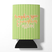 Load image into Gallery viewer, Fall Pumpkin Spice Green Stripe Can or Bottle Hugger BB6922CC
