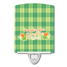 Load image into Gallery viewer, Fall Pumpkin Spice Gingham Ceramic Night Light BB6923CNL