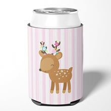 Load image into Gallery viewer, Deer in Pink Stripes Can or Bottle Hugger BB6934CC