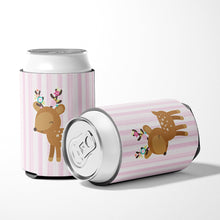 Load image into Gallery viewer, Deer in Pink Stripes Can or Bottle Hugger BB6934CC