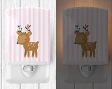 Load image into Gallery viewer, Deer in Pink Stripes Ceramic Night Light BB6934CNL