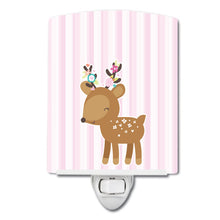 Load image into Gallery viewer, Deer in Pink Stripes Ceramic Night Light BB6934CNL