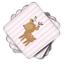 Load image into Gallery viewer, Deer in Pink Stripes Foam Coaster  BB6934FC