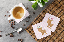 Load image into Gallery viewer, Deer in Pink Stripes Foam Coaster  BB6934FC